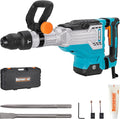 Berserker 1700W 25-Pound SDS-Max Demolition Jack Hammer, 1-9/16" 14-Amp Corded Electric Heavy Duty Demo Chipping Hammer Concrete/Pavement Breaker with Carrying Case Flat Chisel Bull Point Chisel