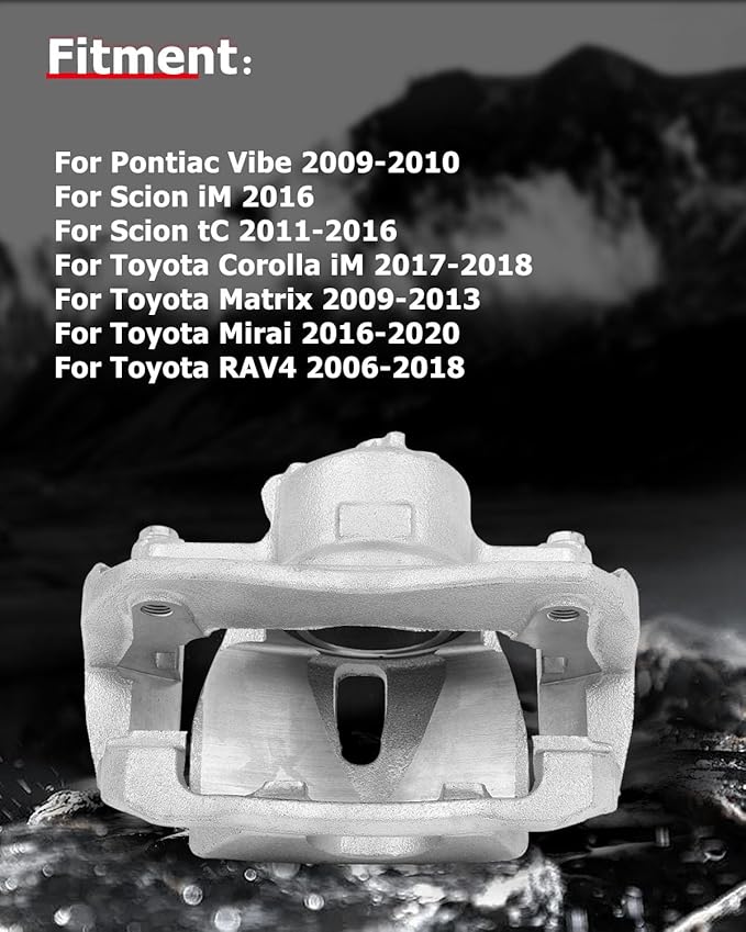 cciyu 19B3194 Front Left Brake Caliper With Bracket For Pontiac For Vibe,For Scion For iM/For tC,For Toyota For Corolla iM/For Matrix/For RAV4