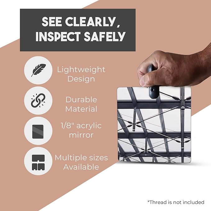 Inspection Mirror Replacement Works with Extend A Vue Extension Poles, 3.5 inch x 6 inch
