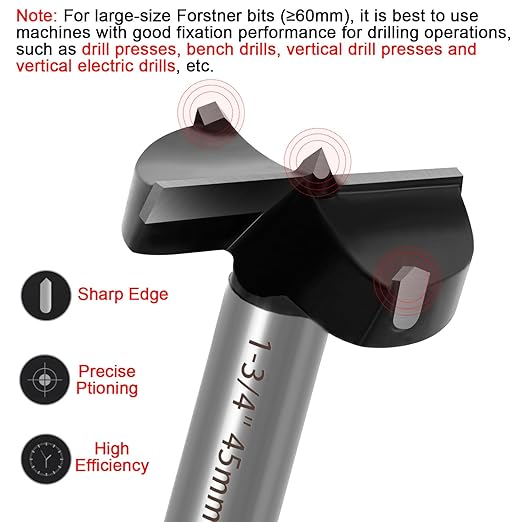 ASNOMY 2-3/4 Inch Forstner Drill Bit, Carbide Tipped Forstner Bit for Hard Wood, Wood Drilling Hole Saw Set Woodworking Hinge Cutter Tool Kits for Woods Plastic Plywood