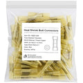 50PCS Heat Shrink Butt Connectors, Solder Butt Splice for Marine Automotive,Yellow