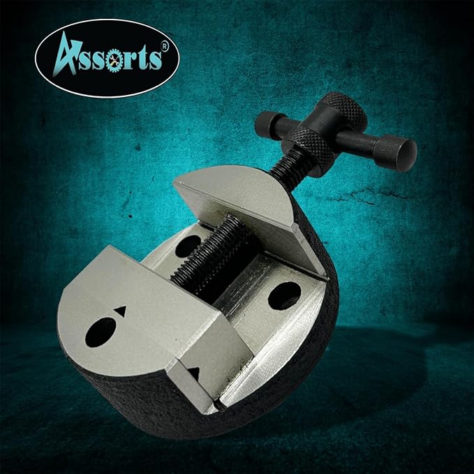 80 mm Round Vice for 3" (80 mm) & 4" (100 mm) Rotary Milling Indexing Table with 3 x M6 T nuts Bolts-Engineering Tools