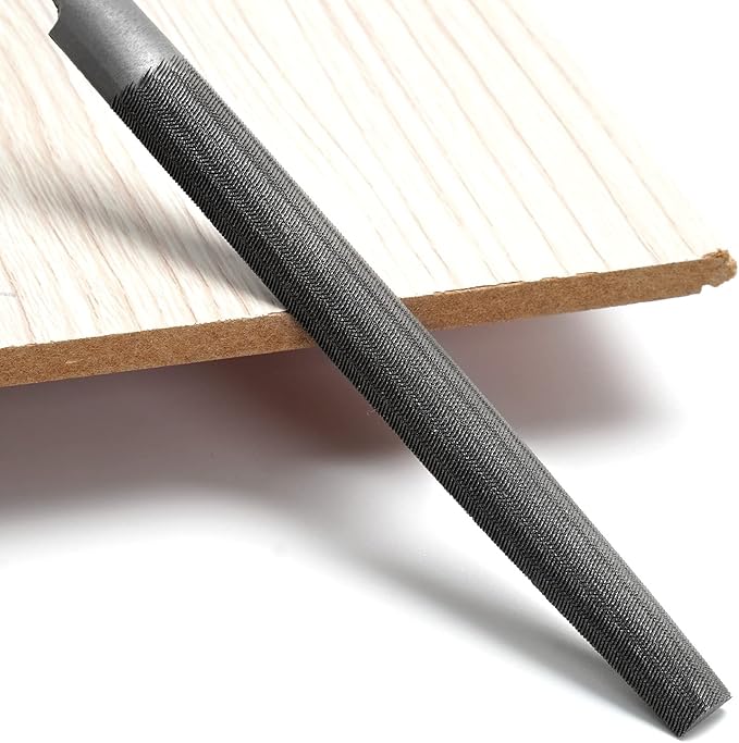 6-inch Half Round Medium Cut File, Double Cut Teeth, High Carbon Steel, Single Hand File Without Handle, Suitable for Shaping Metal, Wood, etc.