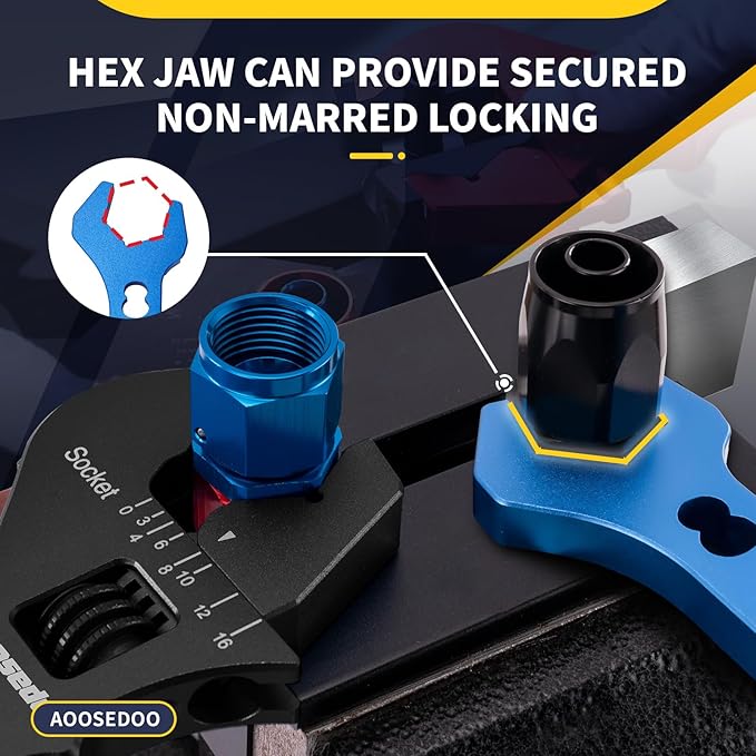 Adjustable AN Wrench AN Fittings Spanner 3AN-16AN Lightweight Aluminum Hex Jaws Small Black. With a 6AN-AN8 Double Hose End Fitting Wrench Blue