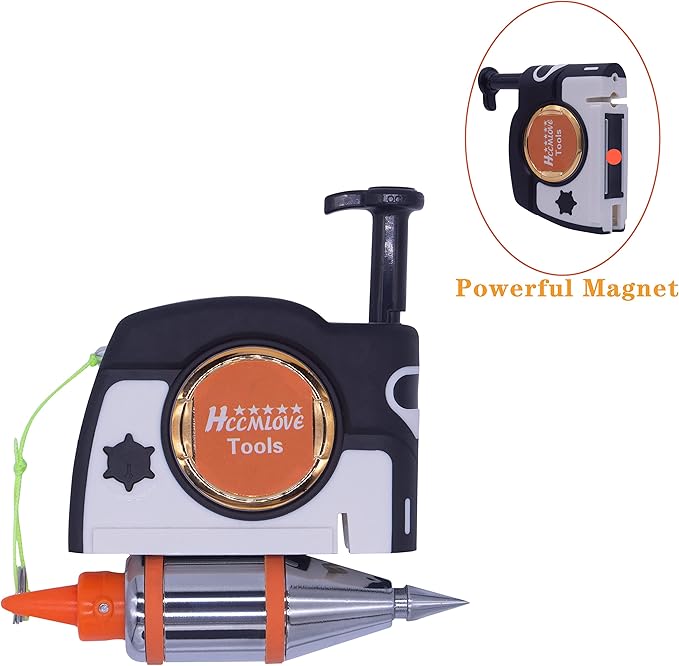 2 PCS Plumb Bob Magnetic - 15 oz(425g) Plumb Rite With 14.5 ft(4.5m) String,Sharpener,2 Pencils,Line Reel Used in Construction Can Automatically Stretch the Line and Quickly Stabilize the Plumb Bobs