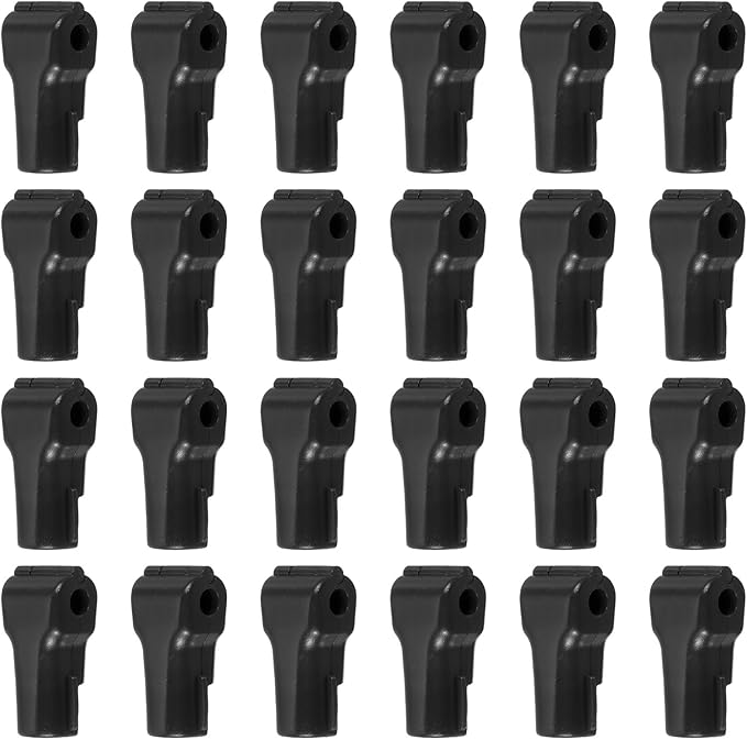 PATIKIL 6 mm Stop Peg Lock, 25 Pcs Pegboard Hooks Anti Sweep Theft Hook Locks Plastic Pegs for Mobile Accessories Shop Clothes Retail Security Display, Black