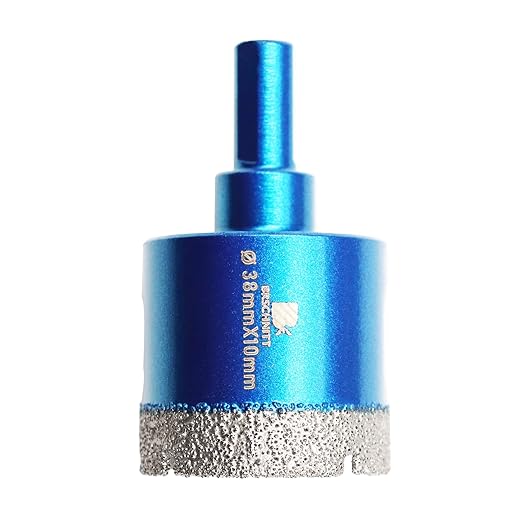 Dry Diamond Core Drill Bit Set,BRSCHNITT 1 1/2 Inch (38 mm) Diamond Hole Saw Core Drill Bit with Triangle Shank for Porcelain Tile Ceramic Stone Granite Marble
