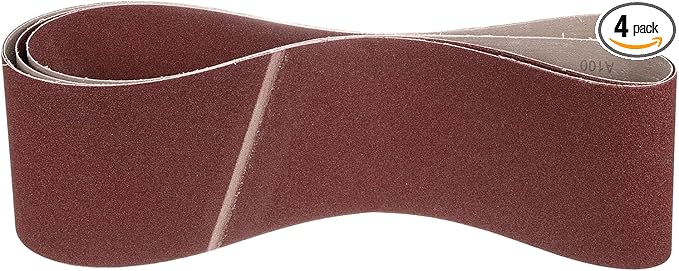 6 x 89 Inch Sanding Belt, 4 Pcs 100 Grit Knife Sharpener Belts Work Sharpening for Belt Sander Knife Carving Tool Metal Working
