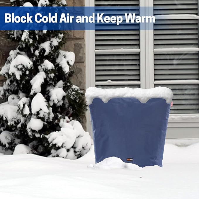 Backflow Preventer Insulation Cover-30 W x 24" H, 6 Layers Fabric Outdoor Pipe Insulation Cover with Aluminum Foil Layer Dupont Sorona Cotton, Backflow Cover for Winter Freeze Protection