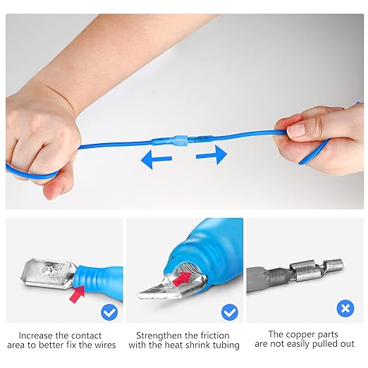 Kuject 90PCS Heat Shrink Wire Connectors, Multipurpose Waterproof Electrical Wire Terminals kit, Insulated Crimp Connectors Ring Fork Spade Butt Splices for Automotive Marine Boat Truck