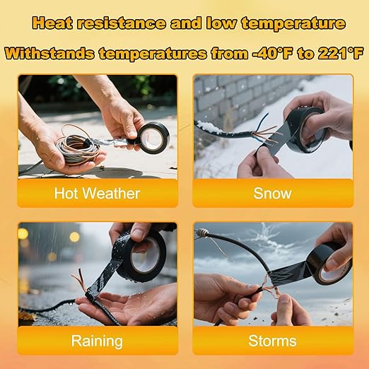 Wire Harness Tape 20 Rolls 3/4Inch*60Ft PVC Electrical Insulation Wrap Heat Resistant Waterproof Wiring Loom Cable Protection Self Adhesive Black