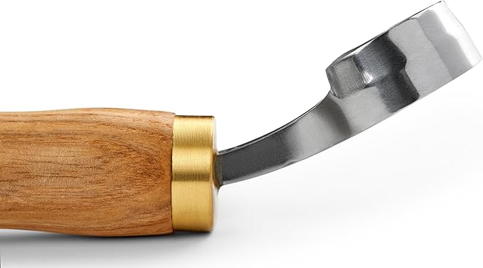 Wood Carving Scorp Knife. Round Carving Tool for Spoons, Bowls and Cups. Wood Carvers Rounded Hook Knife Spoon carving knife. (ANGLED)