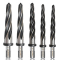 5-Piece 3/8", 1/2", 5/8", 3/4", 1" Reamer Drill Bit for Metal, M2 HSS Taper Reamer for Steel, Alloy, Wood, Plastic to Align, Enlarge Holes – 5-Spiral Flutes, 1/2" Non-Slip Shank, Construction Reamer.