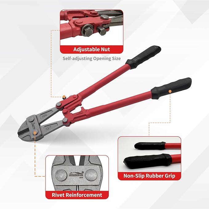 Bolt Cutter 14 inch, Bolt Cutter with Comfort Handle Grip, Heavy Duty Bolt Cutter for Fences, Steel Wire, Chains, Screws, Locks, and Rivet