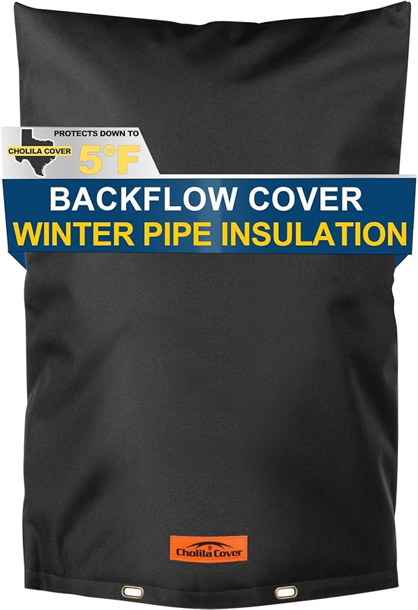 Backflow Preventer Cover Insulated (5˚F) - 18"W x 34"H Backflow Cover for Winter Pipe Freeze Protection - Sprinkler Covers for Outside - Double Wall Insulation Cover Black