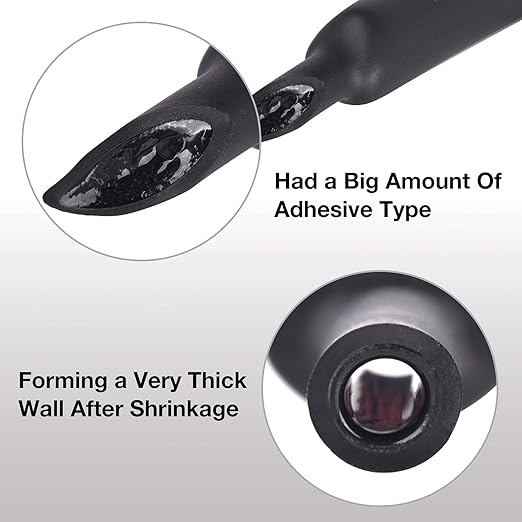 XHF 3/16 Inch(4.8mm) 82 Ft XHF 3:1 Waterproof Heat Shrink Tubing Roll Marine Grade Adhesive Lined Heat Shrink Tube, Insulation Sealing Oil-Proof Wear-Resistant Black