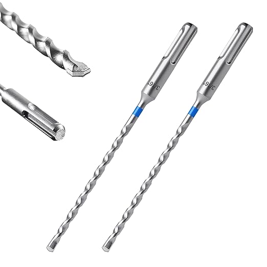 toolant Masonry Drill Bit,SDS Plus Rotary Hammer Drill Bits Set for 3/16" x6inch 2pcs,Carbide Tipped 2-Cutter for Concrete,Masonry and Brick