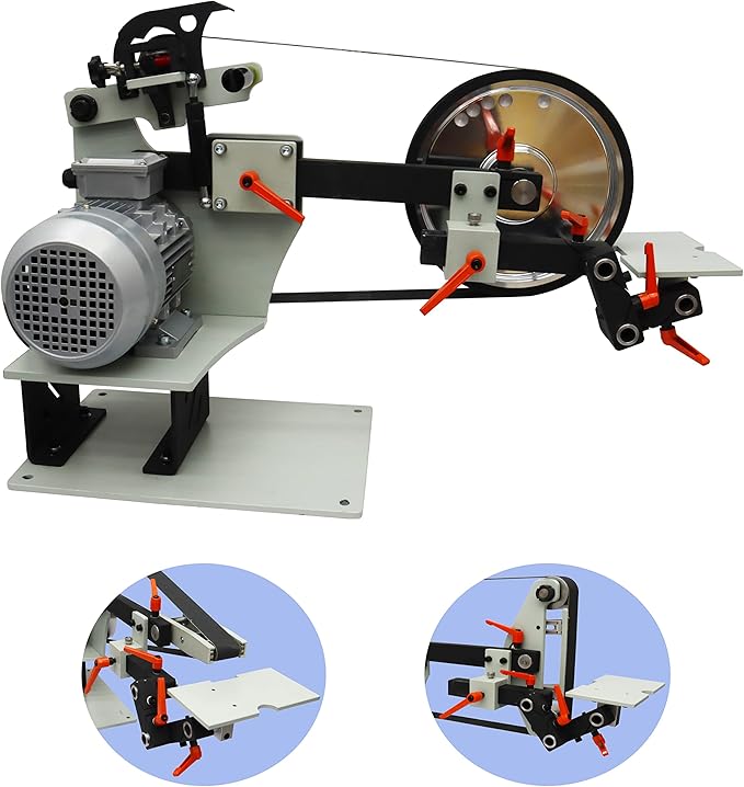 TECHTONGDA Belt Sander Grinder Variable Speed 72inch Belt with 3 Grinding Wheel Bench for Knives Cutting Tools with Base 220V