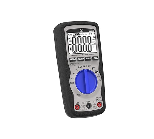 Westinghouse 600V True RMS Auto-Ranging Multimeter with Large Screen and Relative Mode; Measures Voltage Current Resistance Capacitance Frequency Temperature; Incl. Case and 2-Year Warranty.