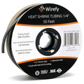 Wirefy 1/4" Heat Shrink Tubing - 3:1 Ratio Heat Shrink Tube - Adhesive Lined Wire Wrap Tubing Kit - Electrical Heatshrink Tubes - Waterproof Industrial Electric Automotive 50ft