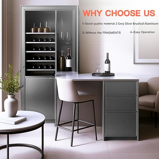 GSCIT Club Grey Silver Edge Banding, 2 Inch x 100ft Aluminum Brushed Edge Banding PVC Edge Trim for Cabinet Repair Furniture