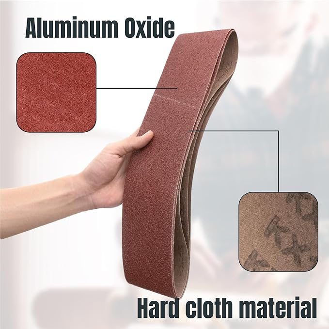 POWERTEC 12PK 4x36 Sanding Belts, 240 Grit Aluminum Oxide, 4 x 36 Inch Sanding Belts for Benchtop Belt and Disc Sander, Belt Sandpaper for Woodworking, Metalworking, Paint, Rust Removal (110153-P4V)