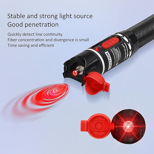 Visual Fault Locator 50KM 50mW Fiber Optic Cable Tester Meter VFL Red Light Pen Light Source Testers (50 KM)