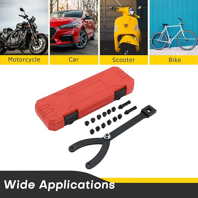 Variable Pin Spanner Wrench | 15PCS Adjustable Cylinder Spanner Wrench Set,1/2" Drive Ratchet Fan Clutch Pully Holder Wrench Tool Kit for Cars, Motorcycles