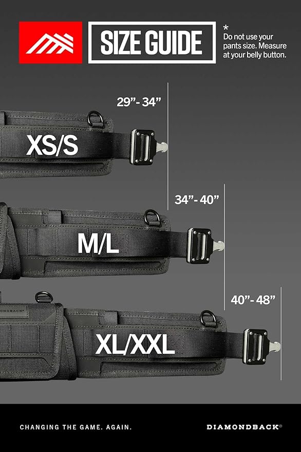 Diamondback Tempo Tool Belt - Tool Belts for Men with Lumbar Support - Utility Belt with 10 Attachment Points for Tool Belt Pouches (M/L)