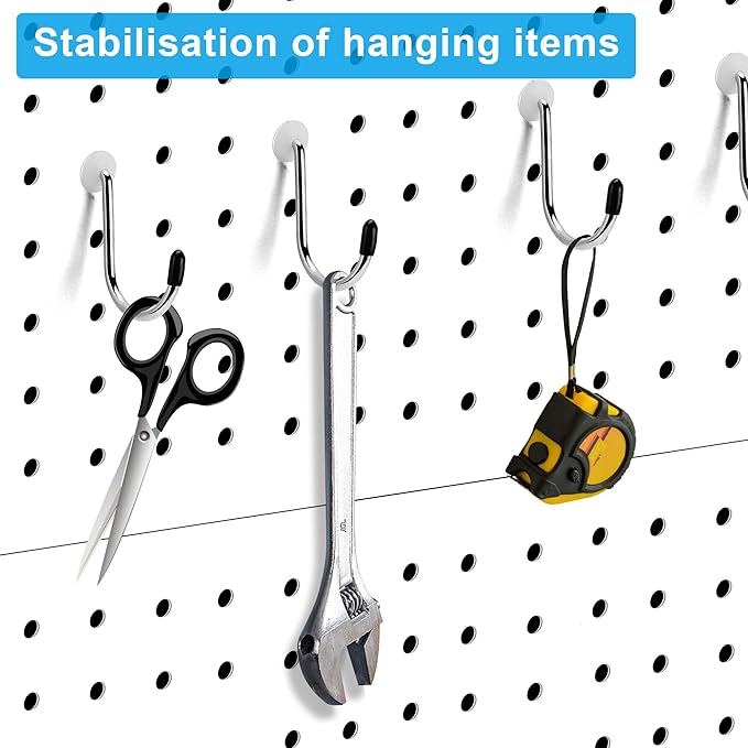 Pegboard Hook Locks, Peg Board Plugs, for Stopping Hooks from Falling Off, 60PCS, Translucent