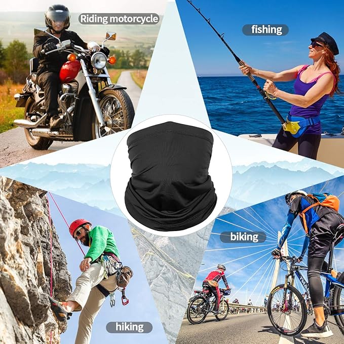 Achiou Cooling Neck Gaiter Face Cover Scarf, UV Protection Mask for Men and Women,Soft Windproof, Hiking Cycling Running