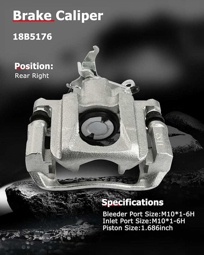 cciyu Rear Right Brake Caliper Assembly w/Bracket 18B5176 For Dodge For Journey 2.4L 2009-2012,For Dodge For Journey 3.5L 2009-2010,For Dodge For Journey 3.6L 2011-2012