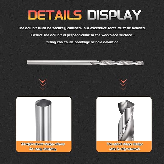 Drill Bit, 1.2mm Cutting Diameter, 4241 HSS 118° Cutting Angle Uncoated Bright Versatile Jobber Bits - (Applications: for Drilling Plastic Wood Soft Metal), 10-Pieces