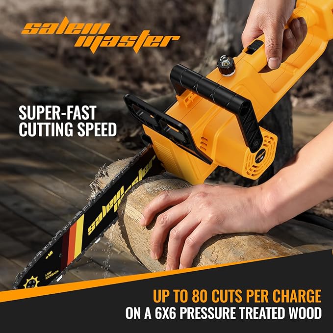 12" Electric Chainsaw Cordless, 20V Battery Powered Cordless Chain Saw, Chainsaw with 4.0Ah Lithium ion Battery and Charger