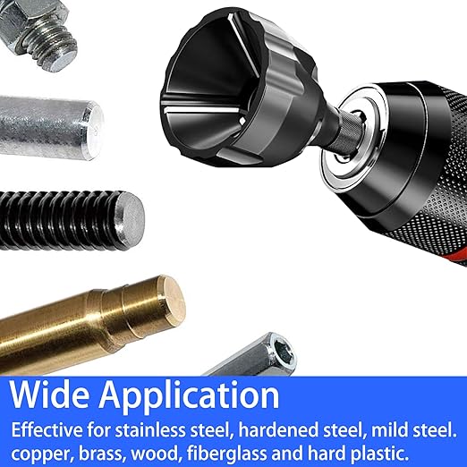 CZS Deburring Tool, HSS Hex Shank Deburring Tool for Metal, Bolt Thread Repair with Quick Release Shank Fits, 2 Pack