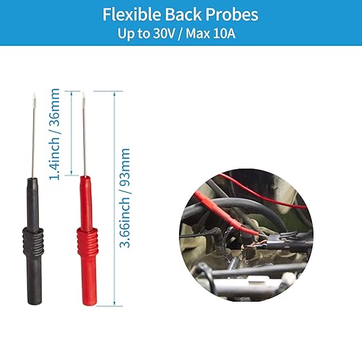 34-in-1 Test Lead and Test Probe Kit for Multimeter Tester | Lead Extension Right Angle to Straight 4mm Banana Plug Connectors Meter Leads | Multi-Type Back Probe Set | Alligator Clips