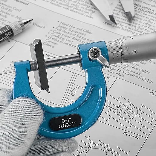 HDLNKAK Outside Micrometer Set, 0-4" Machinist Micrometer, 4 Pcs Machinist Tool Set, 0.0001" Graduation Micrometer Set, Alloy Precision Micrometer, Micrometer Standard Set with Case