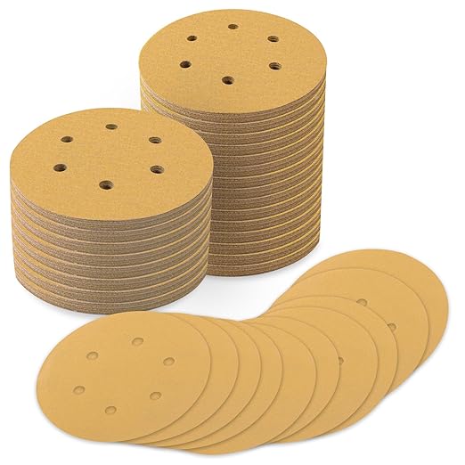 100 PCS 6 Inch Sanding Discs 600 Grit, 6 Hole Hook and Loop Round Sandpaper for Random Orbital Sander