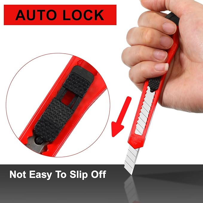 300 Pcs Box Cutters Retractable Utility Knife Office Supplies 9mm Wide Blade Cutter Compact Razor Knife for Home Use(Multicolor)