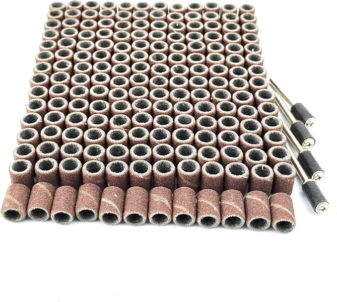 Merryland Drum Sander Sanding Band for Dremel 184pcs, 120# 1/4" Sanding Sleeve 180pcs and Mandrel 4pcs Rotary Tool, Electric Power Tool Accessory DIY, RMTA184C4