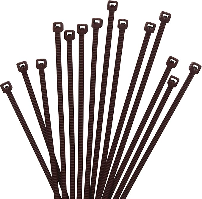 XINGO 1000 PCS 6 inch Cable Zip Ties, 18lb Strength, Small Tie Wraps Self-Locking Nylon Zip Ties for Indoor and Outdoor Use (Brown)