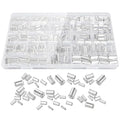 300 Pcs Wire Ferrules Kits Silver Plated Copper Crimp Terminal Connector 8 Sizes AWG (1/0,2/0,2,4,6-5, 8-7, 10 12) Sleeves Insulated Cord Pin End Terminal