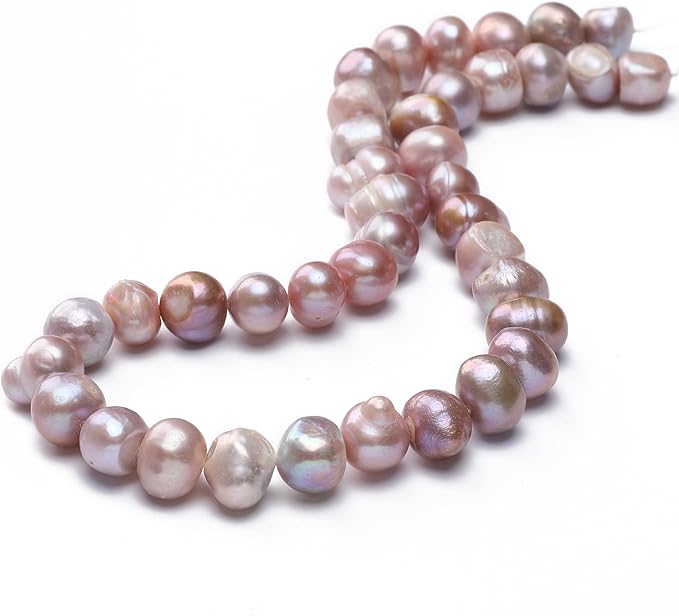 Natural Pearl Beads Potato 10-11mm Purple Freshwater Cultured Loose Gemstone Beads for DIY Jewelry Making 13.8''/Strand HQ