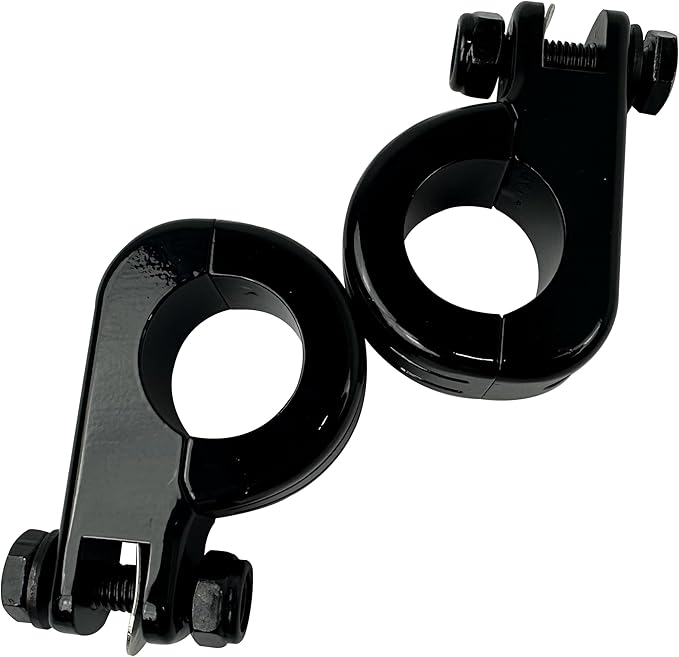 Universal Gloss Black Foot Peg P-Clamp mounting kits Compatible with for Harley Touring Road King Engine Bars Most Motorcycle 1-1/4 Inches(32MM) highway bars