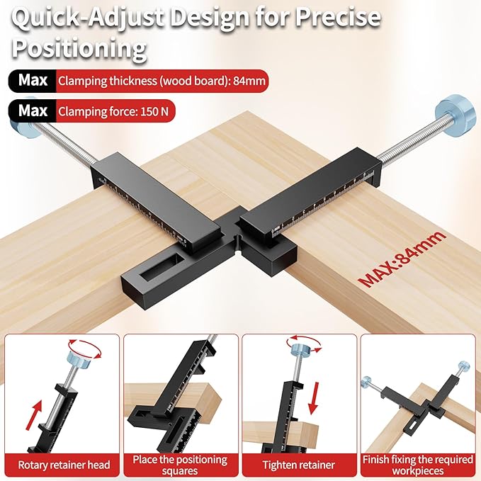 Preciva Corner Clamp for Woodworking, 90 Degree Right Angle Clamp, Aluminum Alloy Positioning Squares for Picture Frames, Cabinets, Drawers Boxes