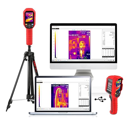 UNI-T UTi260B Thermal Camera Imager 49152Pixels 256x192 IR Resolution Handheld Infrared Camera Thermal Imaging IP65 2 Meter Drop Rechargeable