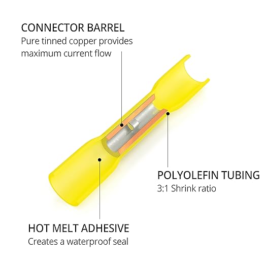 Wirefy 180 PCS Heat Shrink Butt Connectors Kit - Marine Grade Wire Butt Splice Connectors - Electrical, Waterproof - 22-10 AWG