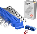 40PCS Magnetic Wrench Organizer Holder - Wrench Tool Organizers for Tool Drawer Storage, Wrenchs Storage Set with Metric & SAE Label, Organization Tool Gift for Professional Mechanics Men, Blue