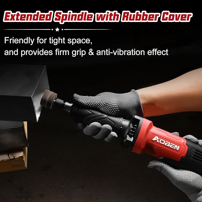 AOBEN Electric Die Grinder 1/4" Collet, 28000 RPM Power Straight Grinder Tool, Heavy Duty Metal Grinding, Polishing, Deburring & Welding Repair, Ergonomic Grip