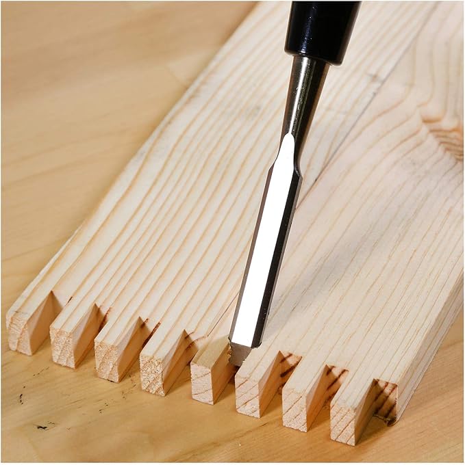 Buck Brothers 120102BC 3/8" Wood Chisel Made in USA, For Paring and Finishing Cuts in Carpentry and Woodworking, Tempered Tool Steel Blade, Mallet-Safe Handle